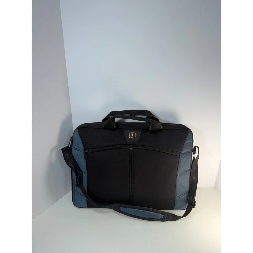 SwissGear The Sherpa Laptop Messenger Bag Black Blue Business Briefcase 27501060